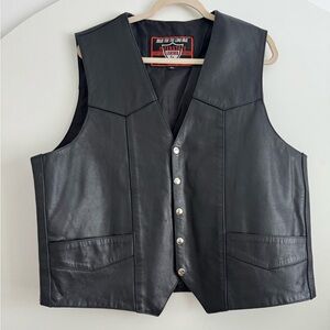 Stylish Black Leather Vest